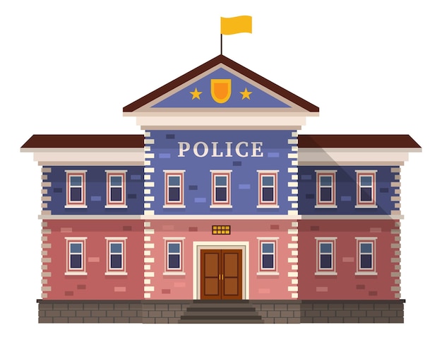 Vector police department icon city public service building