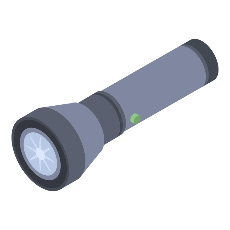 Vector police flashlight icon isometric of police flashlight vector icon for web design isolated on white background