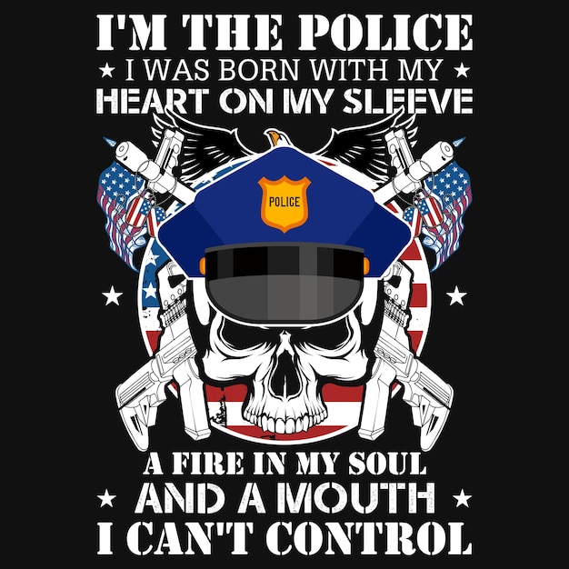 Vector police graphics tshirt design