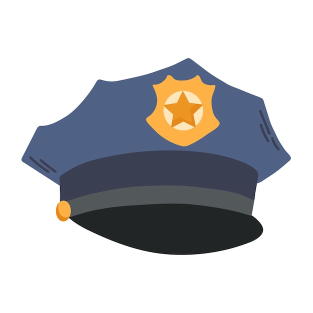 Vector police hat icon clipart avatar logotype isolated vector illustration