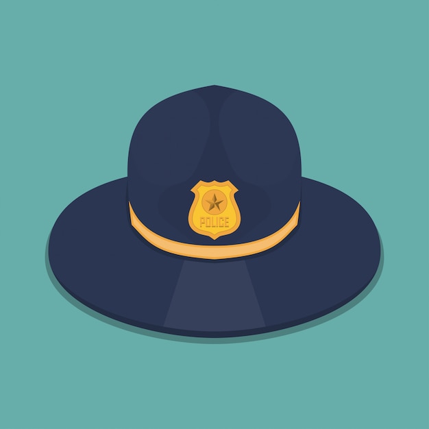 Вектор Полицейская шапка в плоском дизайне