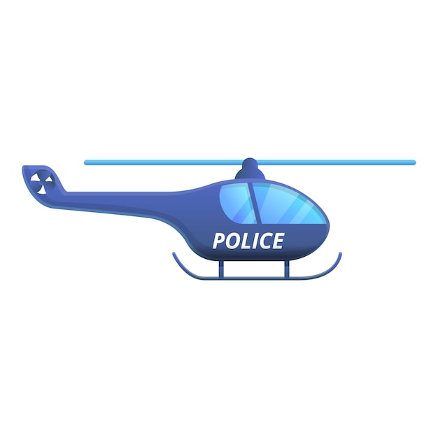 Police helicopter icon Cartoon of police helicopter vector icon for web design isolated on white background