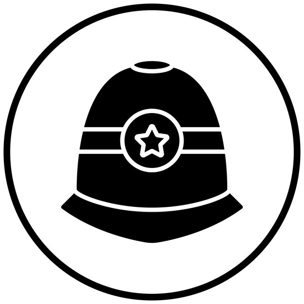 警察のヘルメットアイコンのスタイル