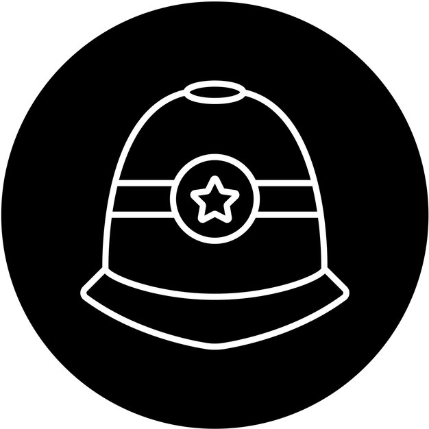 警察のヘルメットアイコンのスタイル