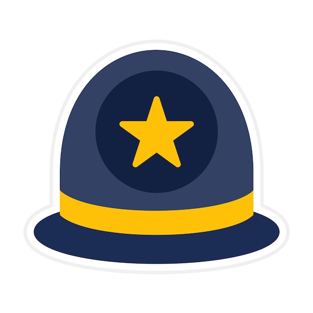 Икона вектора полицейского шлема может быть использована для полицейского набора иконок