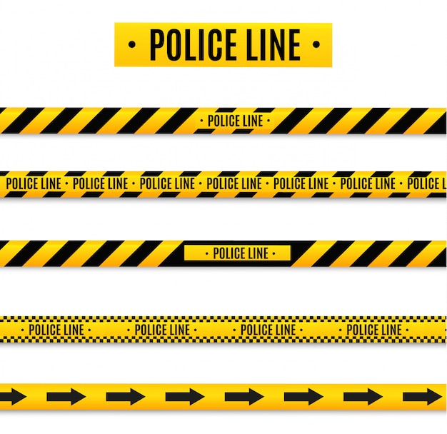 ベクトル 警察の絶縁ライン。現実的な警告テープ。危険の兆候。