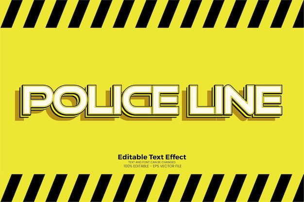 Редактируемый текстовый эффект police line в современном трендовом стиле