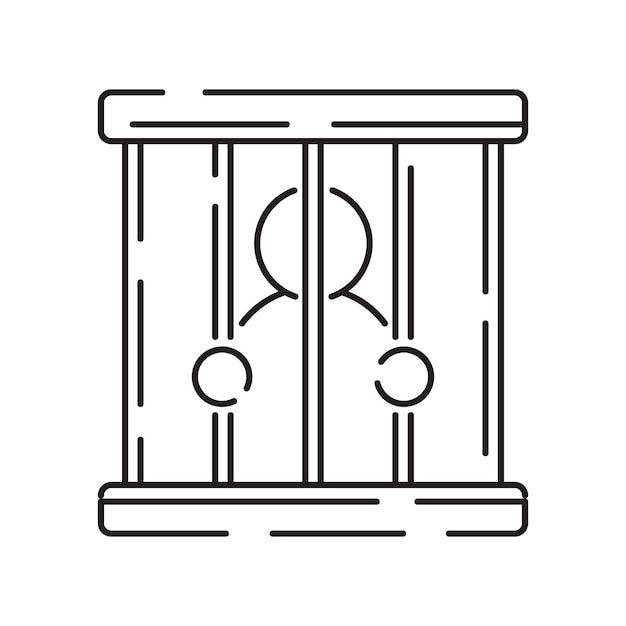 Значок полицейской линии Иконки линии закона и суждения Справедливость Суд и правительственный векторный линейный значок Виновен и заключен в тюрьму