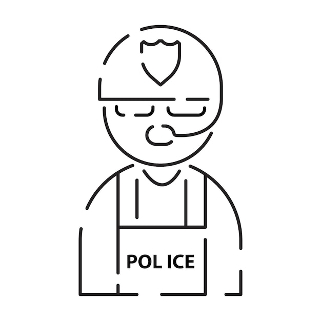 Police line icon Law and Judgement line icons Justice Court of law and Government vector linear icon Police officer