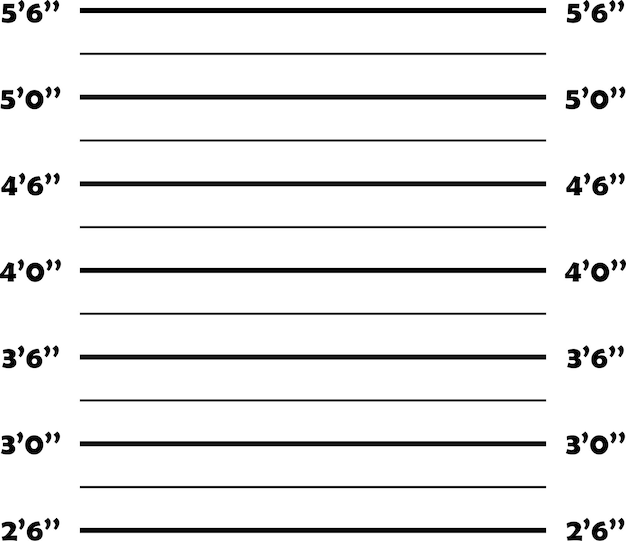 Police line up height chart vector