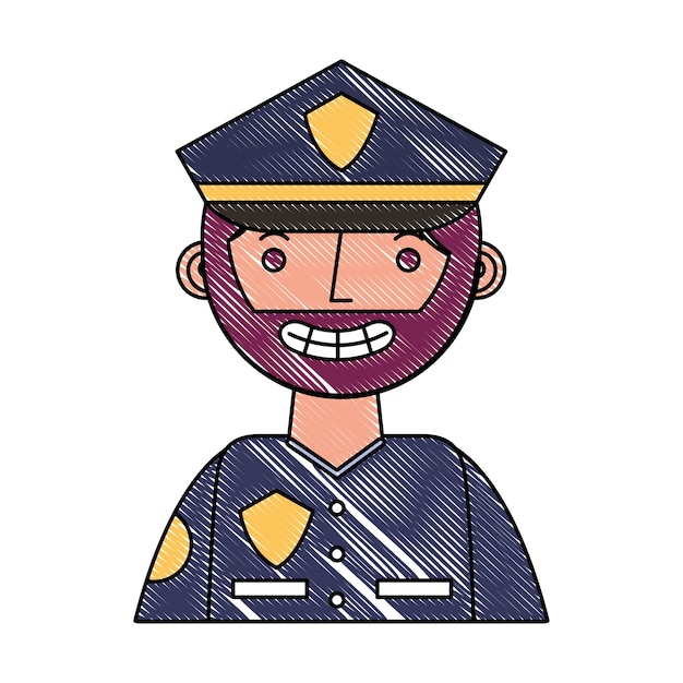 ユニフォーム・キャラクターの肖像画を持つ警察
