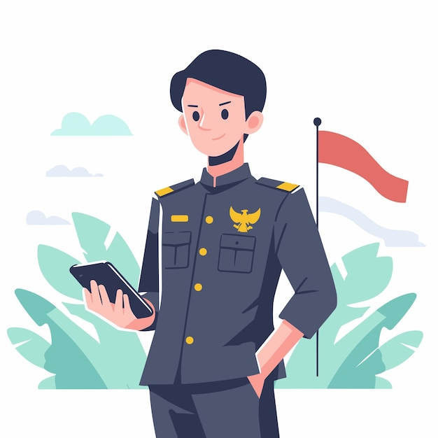 a police man vector illustrations on white background