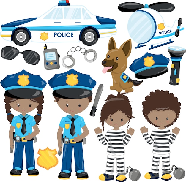 Vettore clipart dell'icona dell'ufficiale di polizia