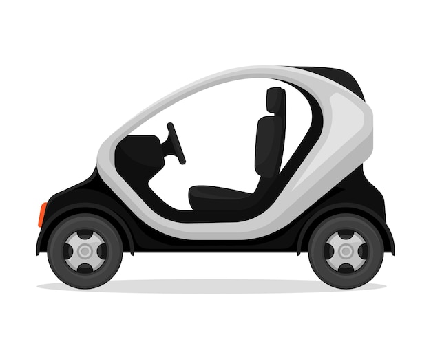 Police officer is a small electric car without doors vector illustration on a white background
