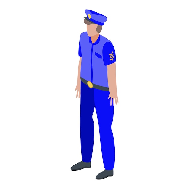 경찰 순찰관 아이콘 흰색 배경에 고립 된 웹 디자인을 위한 경찰 순찰관 벡터 아이콘의 아이소메트릭