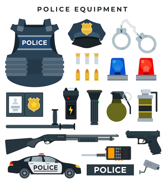 Police professional equipment set