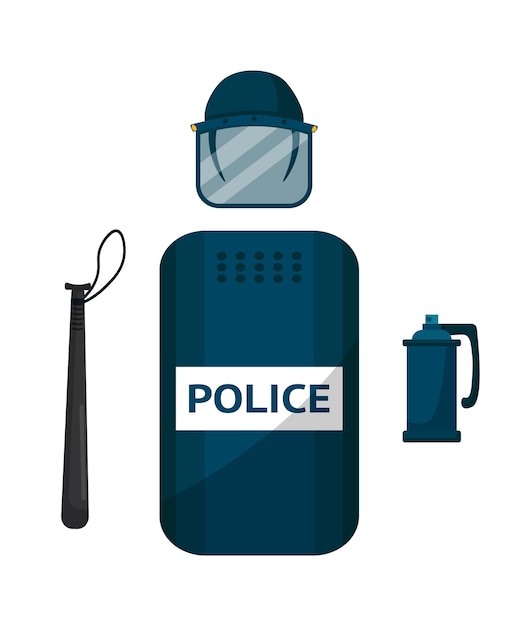 Police riot gear illustration