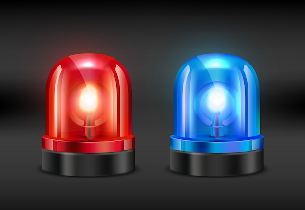 Vector police siren, realistic  of fire or police siren