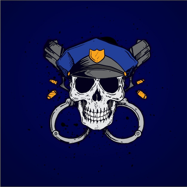 Vector police skull profession