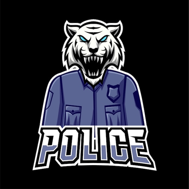 ベクトル 警察のスポーツとeスポーツゲームのマスコットのロゴ