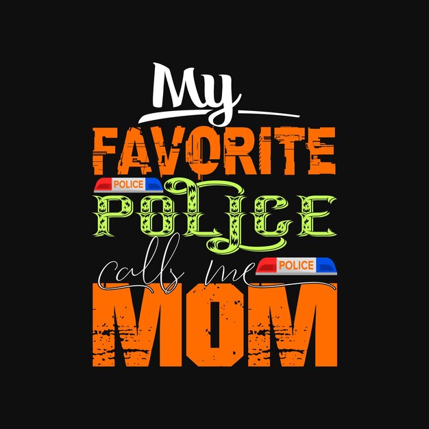 Police t-shirt design, Police typography, Vector illustration