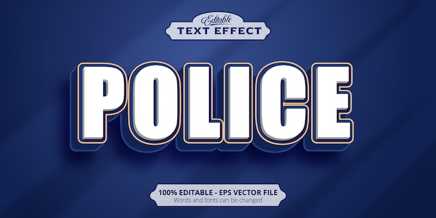 Вектор Текст полиции, редактируемый текстовый эффект