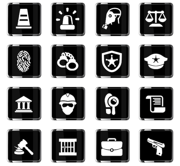 Vector police vector icons for user interface design