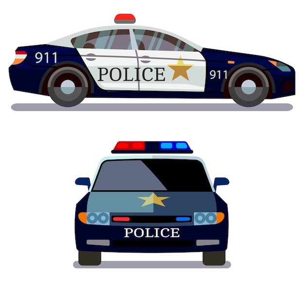 Vector police vehicle on white background