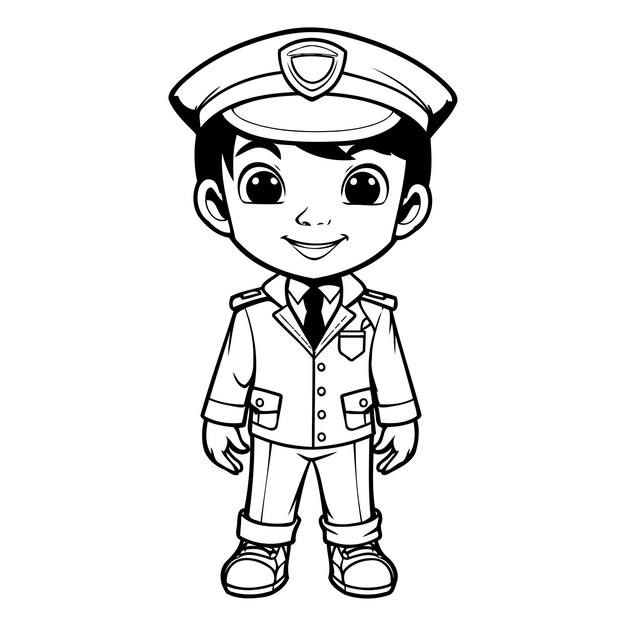 경찰 만화 마스코트 캐릭터 디자인 터 일러스트레이션