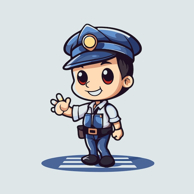 Policeman Cartoon Mascot Character Vector Illustration