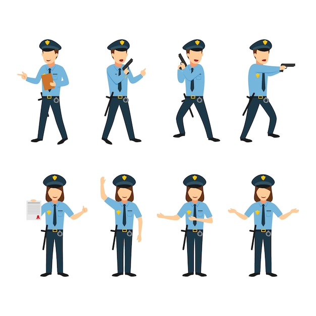 Vector policeman character design vector