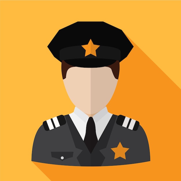 policeman flat icon illustration isolated vector sign symbol