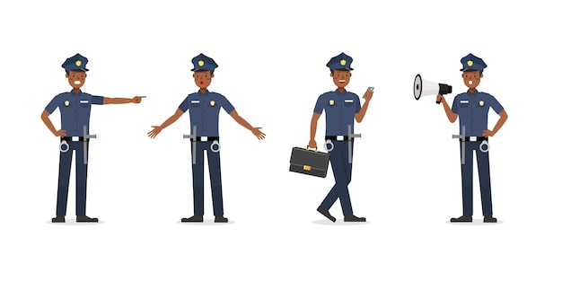 Policeman working character