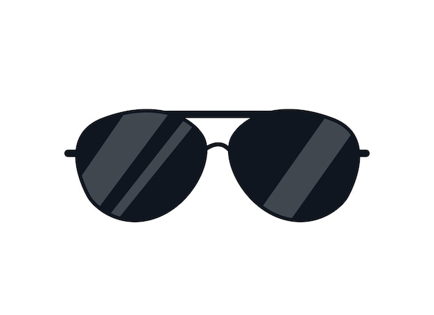 Policemans black sunglasses Vector illustration of a siren in a cartoon childish style Isolated f