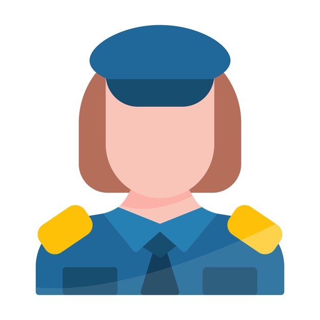 女警官のフラットイラスト