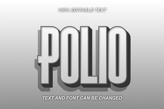 Vector polio editable text effect modern style