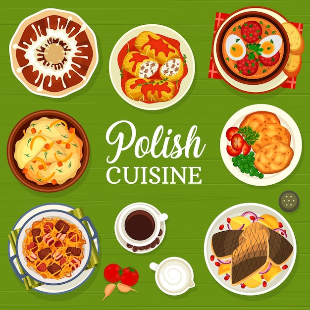 Polish cuisine menu cover design template