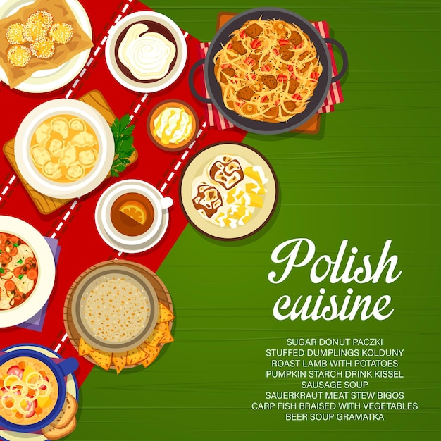 Polish food restaurant meals and dishes menu cover