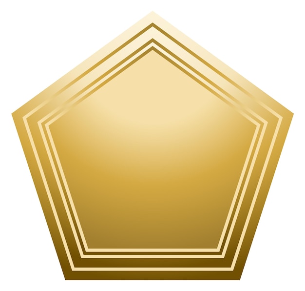 Polished gold polygonal badge blank premium label