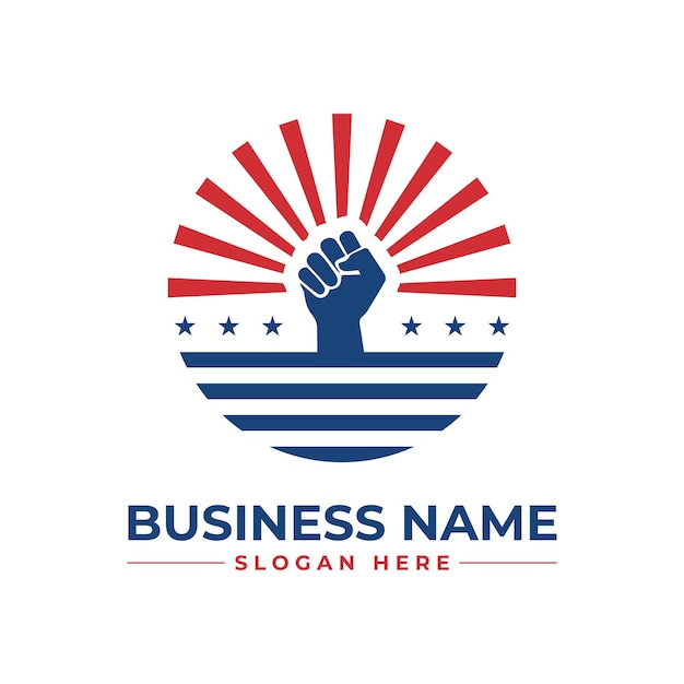 Political campaign logo design usa flag style