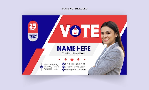political election social media post and web banner design template