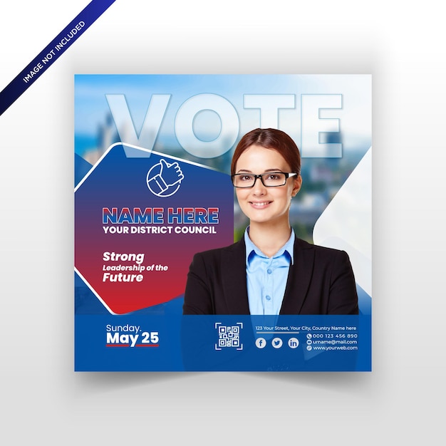 Vector political election social media post and web banner or square design template01