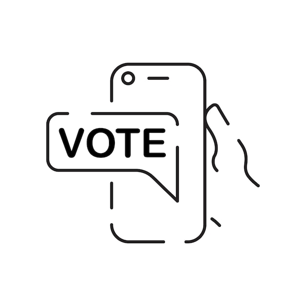 Political Election Vector line icon Politics or Politician Voting and vote