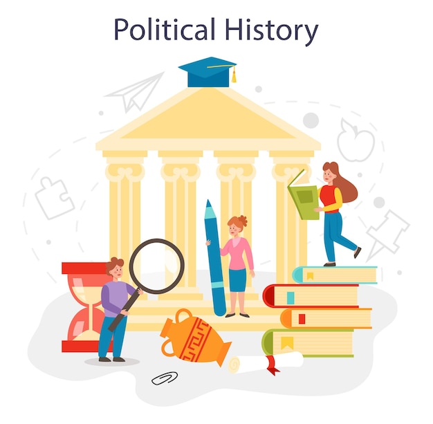 Vector political history concept history school subject idea of science