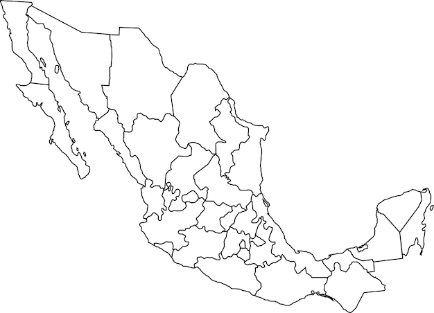 Political Map Of The Mexico Vector Illustration, Map Of The Mexico With A Districts Borders