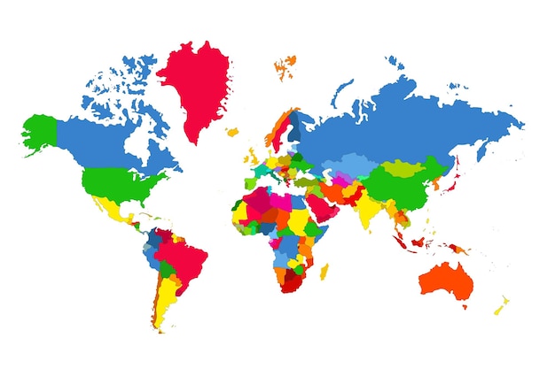 Vettore la mappa politica del mondo