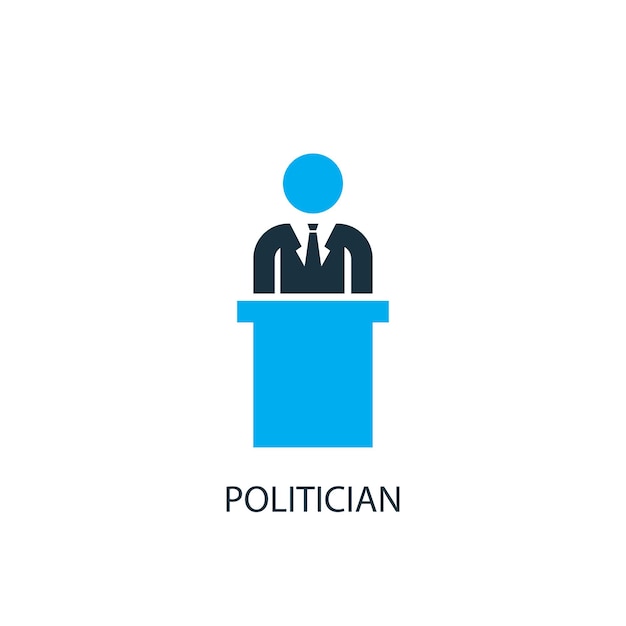 Politician icon. logo element illustration. politician symbol design from 2 colored collection. simple politician concept. can be used in web and mobile.