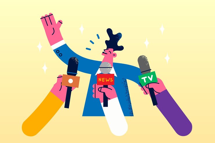 Vector politician star or public speaker concept