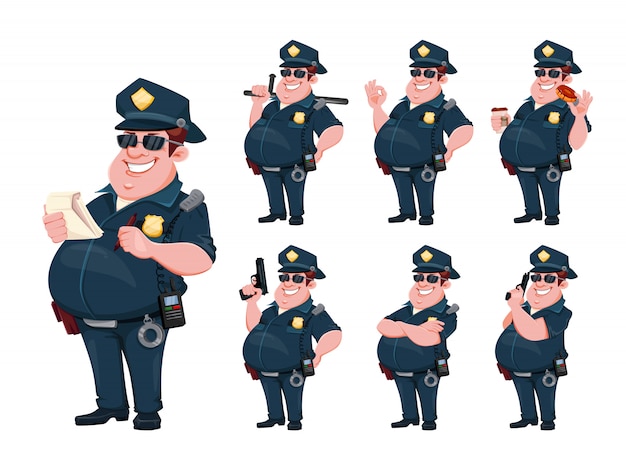 Politie agent. grappig stripfiguur