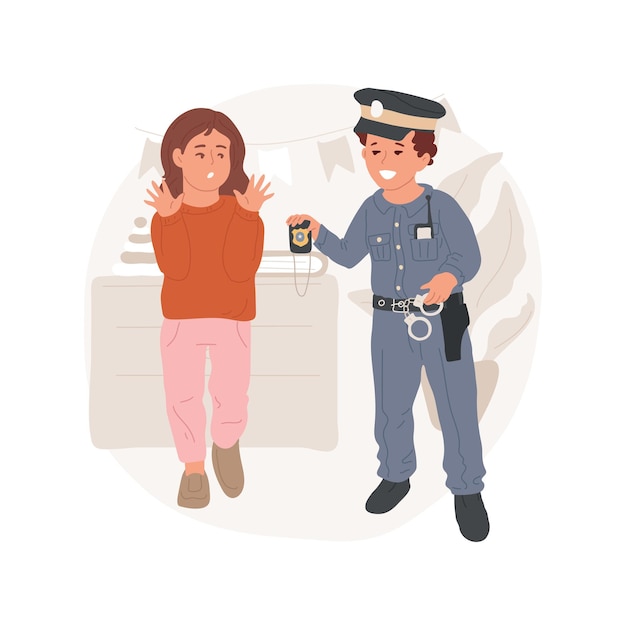 Politie detective spel geïsoleerde cartoon vectorillustratie